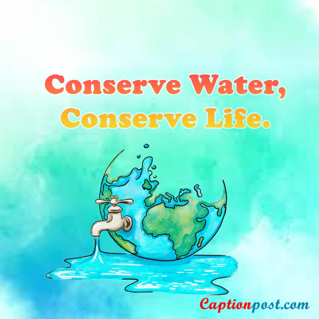 Conserve water, conserve life.