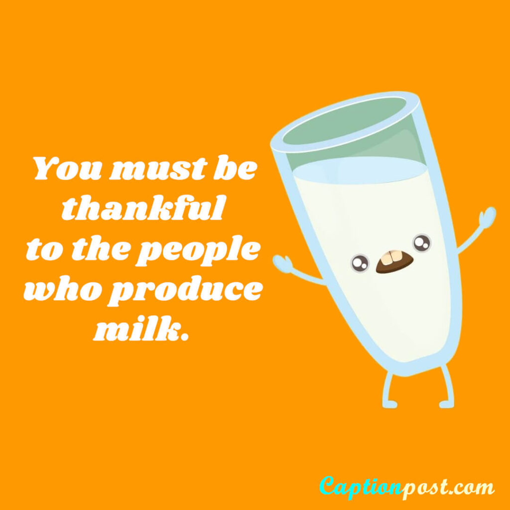 You must be thankful to the people who produce milk.