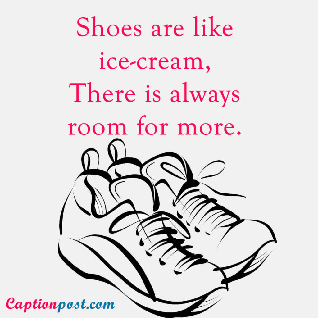 Shoes are like ice-cream, There is always room for more.