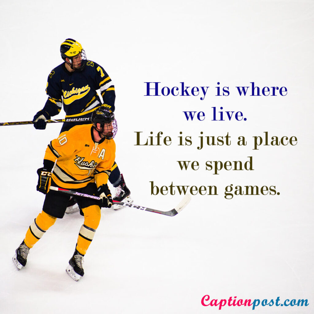 Hockey is where we live. Life is just a place we spend between games.