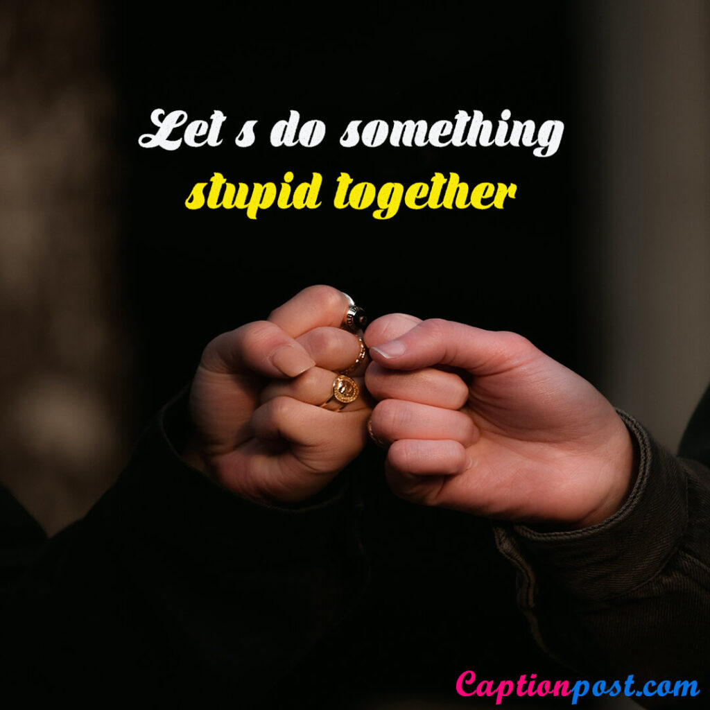 Let’s do something stupid together.