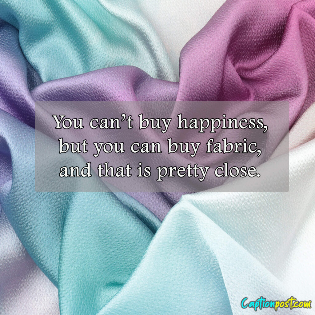 You can’t buy happiness, but you can buy fabric, and that is pretty close.