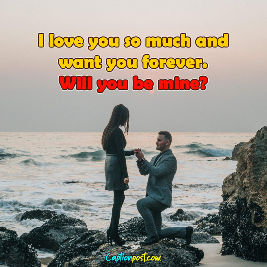 I love you so much and want you forever. Will you be mine?