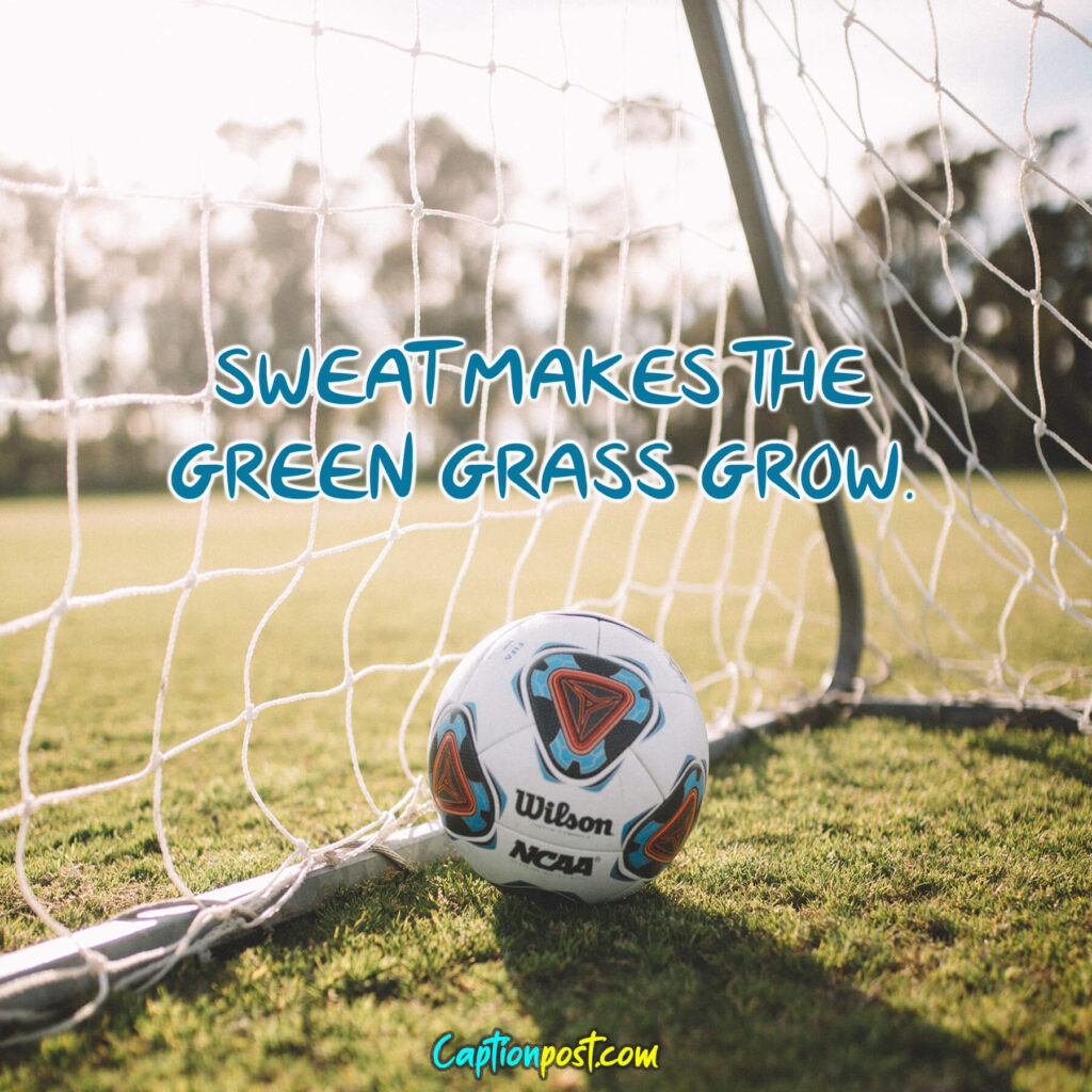 Sweat makes the green grass grow.