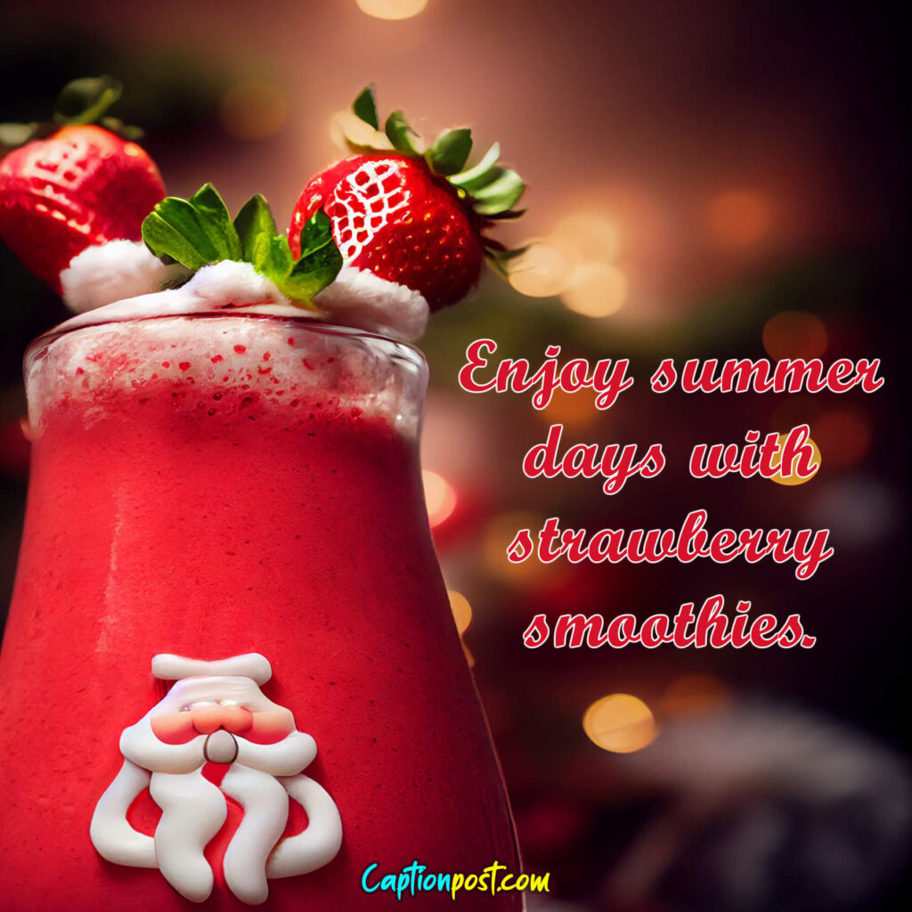Enjoy summer days with strawberry smoothies.