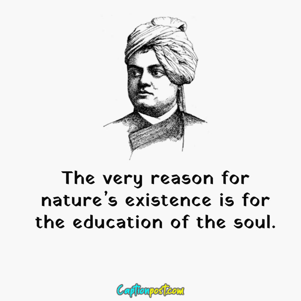 The very reason for nature’s existence is for the education of the soul.