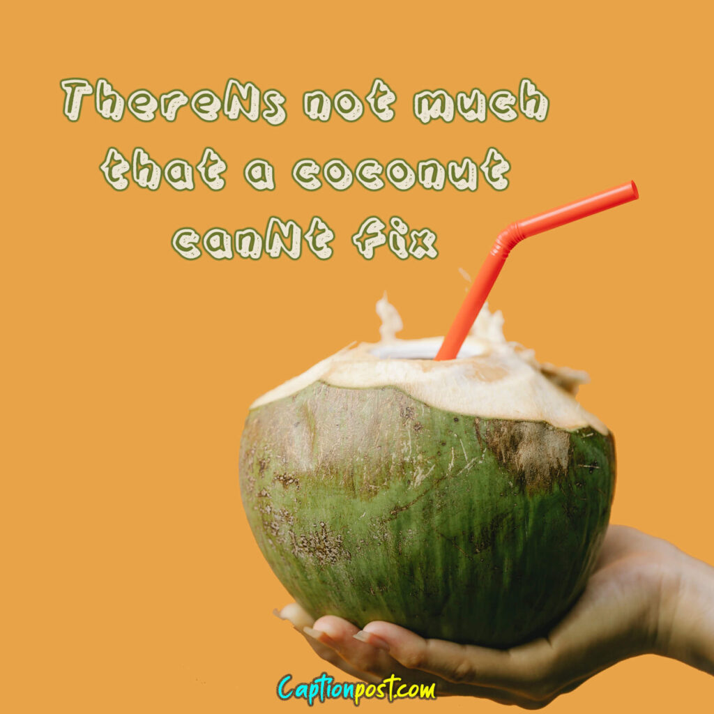There’s not much that a coconut can’t fix.
