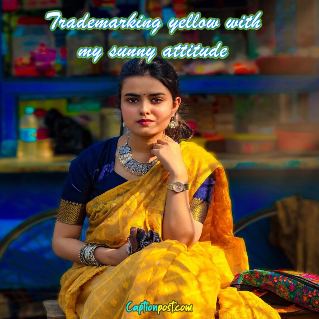 Yellow Saree Captions for Instagram