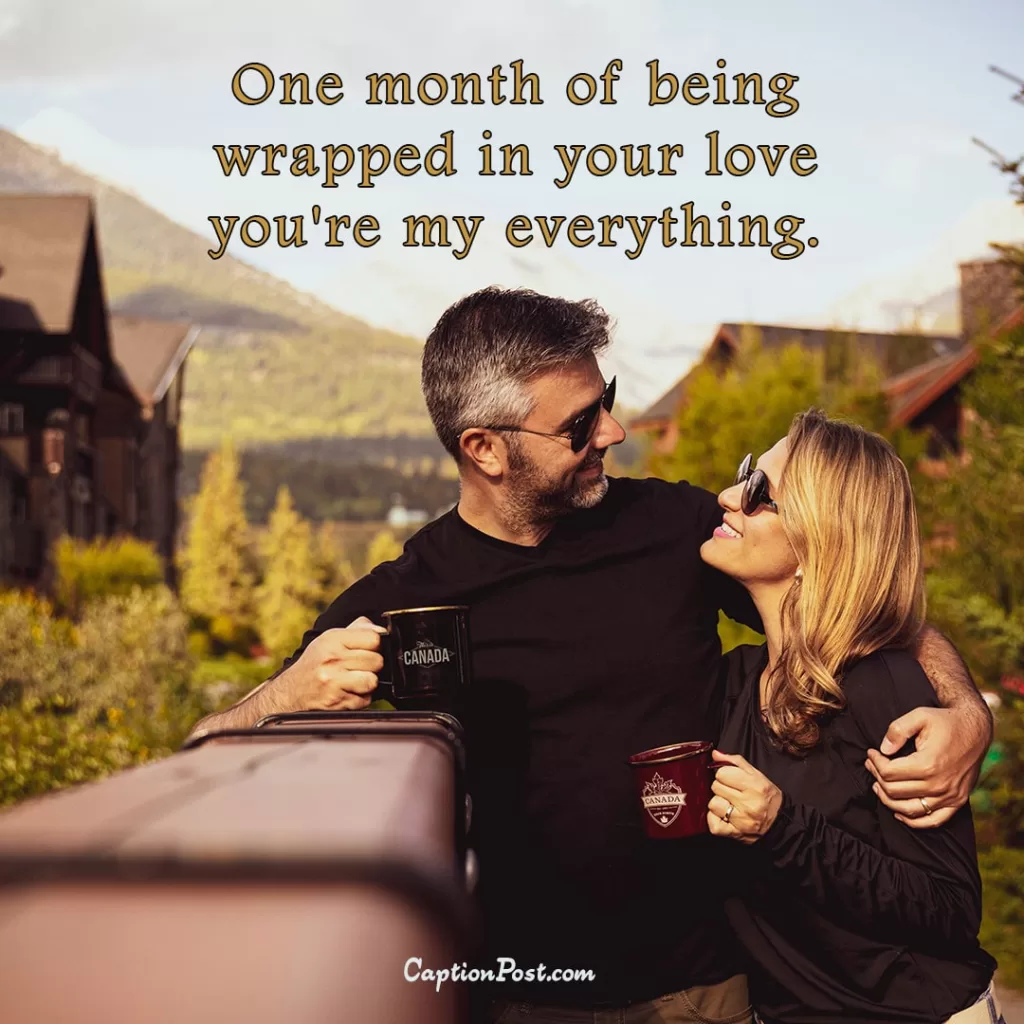 One-Month Anniversary Captions for Wife
